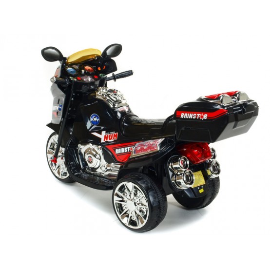 Dětská motorka Rainstar s LED osvětlením, MP3, 6V, ČERNÁ 